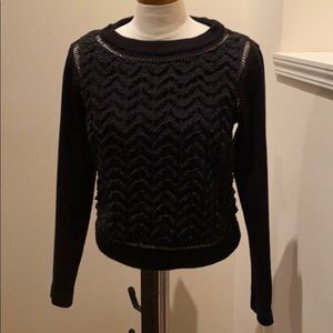 Tracey Reese black beaded combo sweater
